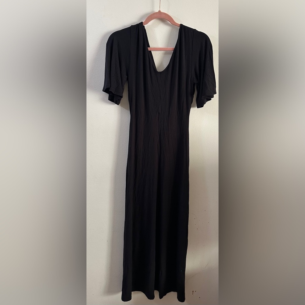 Z SUPPLY Flutter Sleeve Black Dress SIZE SMALL 2 4 All-Occasion Formal V-Neck - Picture 6 of 8